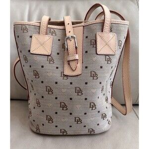vtg dooney bourke handbag DB Monogram Hearts Collection Y2K Coated Canvas